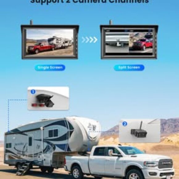 AUTO-VOX 7" HD Wireless Backup Camera for Furrion System - Picture 3 of 8